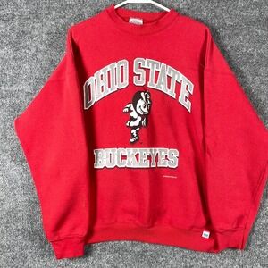 VTG Ohio State Buckeyes Sweatshirt Mens XL Red Slim Crewneck 90s Football Retro